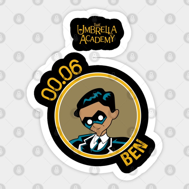 UMBRELLA ACADEMY: BEN CARTOON Sticker by FunGangStore